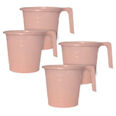Heart Home Plastic Bathroom Mug, 2 Litre- Pack of 4 (Peach)-50HH0877